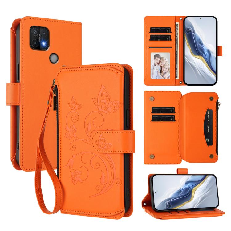 Butterfly Love Flower Multi-card Zipper Wallet Leather Phone Case, For OPPO A16e / A16k, For OPPO Find X5 Pro, For OPPO Find X5, For OPPO Reno7 5G Global / Find X5 Lite
