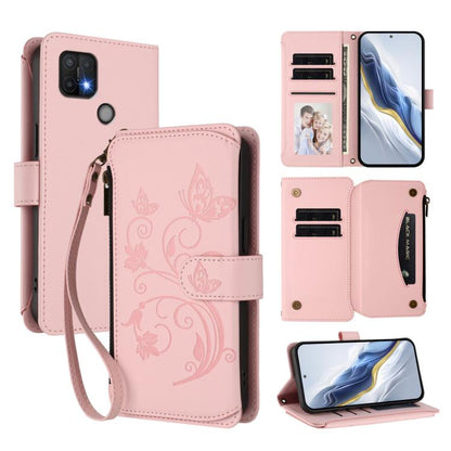 Butterfly Love Flower Multi-card Zipper Wallet Leather Phone Case, For OPPO A16e / A16k, For OPPO Find X5 Pro, For OPPO Find X5, For OPPO Reno7 5G Global / Find X5 Lite
