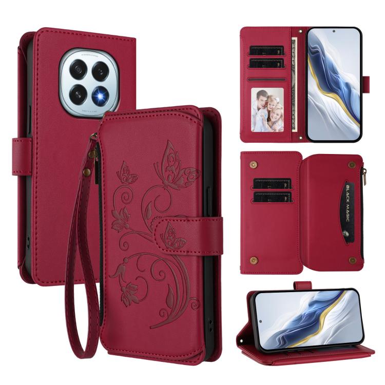Butterfly Love Flower Multi-card Zipper Wallet Leather Phone Case, For OPPO A5x 5G / 4G Global, For OPPO A5 5G / A3 Pro 5G Global, For OPPO Reno14 Pro 5G, For OPPO Find X8s+ 5G, For OPPO Find X8s 5G, For OPPO Find X8 Ultra 5G                           ...