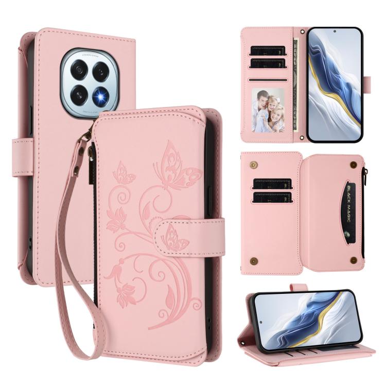 Butterfly Love Flower Multi-card Zipper Wallet Leather Phone Case, For OPPO A5x 5G / 4G Global, For OPPO A5 5G / A3 Pro 5G Global, For OPPO Reno14 Pro 5G, For OPPO Find X8s+ 5G, For OPPO Find X8s 5G, For OPPO Find X8 Ultra 5G                           ...
