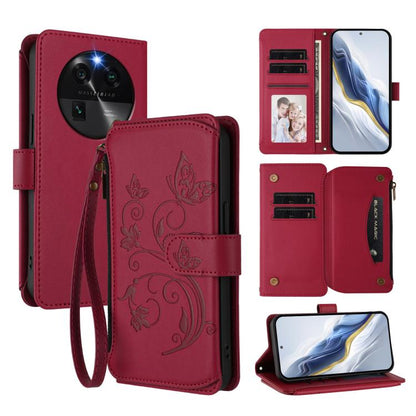 Butterfly Love Flower Multi-card Zipper Wallet Leather Phone Case, For OPPO Reno8 T 4G Global, For OPPO Find X6 Pro 5G, For OPPO Find X6 5G, For OPPO Reno8 T 5G Global /  A1 Pro 5G, For OPPO Reno8 4G / Reno7 4G Global, For OPPO A57 / A77 / A57s 4G Glob...