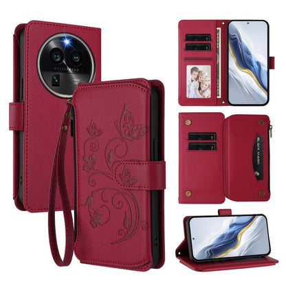 Butterfly Love Flower Multi-card Zipper Wallet Leather Phone Case, For OPPO Reno8 T 4G Global, For OPPO Find X6 Pro 5G, For OPPO Find X6 5G, For OPPO Reno8 T 5G Global /  A1 Pro 5G, For OPPO Reno8 4G / Reno7 4G Global, For OPPO A57 / A77 / A57s 4G Glob...