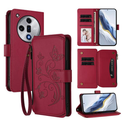 Butterfly Love Flower Multi-card Zipper Wallet Leather Phone Case, For OPPO Reno13 F 5G Global / 4G India, For OPPO A3x / A3 / A60 5G Global, For OPPO Find X8 5G, For OPPO A80 5G EU / K12x 5G Global, For OPPO Reno12 F 5G / 4G                           ...