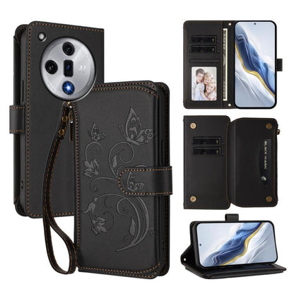 Butterfly Love Flower Multi-card Zipper Wallet Leather Phone Case, For OPPO Reno13 F 5G Global / 4G India, For OPPO A3x / A3 / A60 5G Global, For OPPO Find X8 5G, For OPPO A80 5G EU / K12x 5G Global, For OPPO Reno12 F 5G / 4G                           ...