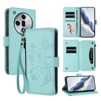 Butterfly Love Flower Multi-card Zipper Wallet Leather Phone Case, For OPPO Reno13 F 5G Global / 4G India, For OPPO A3x / A3 / A60 5G Global, For OPPO Find X8 5G, For OPPO A80 5G EU / K12x 5G Global, For OPPO Reno12 F 5G / 4G                           ...