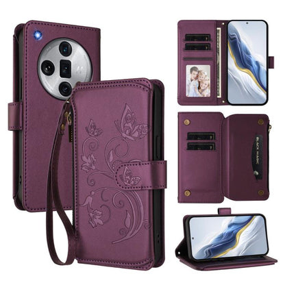 Butterfly Love Flower Multi-card Zipper Wallet Leather Phone Case, For OPPO Reno11 5G Global, For OPPO Reno11 Pro 5G Global, For OPPO Find X7 Ultra, For OPPO A18 4G Global / A38 4G, For OPPO Reno9 A, For OPPO A58 4G Global                              ...