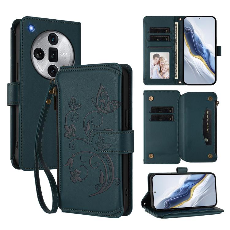 Butterfly Love Flower Multi-card Zipper Wallet Leather Phone Case, For OPPO Reno11 5G Global, For OPPO Reno11 Pro 5G Global, For OPPO Find X7 Ultra, For OPPO A18 4G Global / A38 4G, For OPPO Reno9 A, For OPPO A58 4G Global                              ...