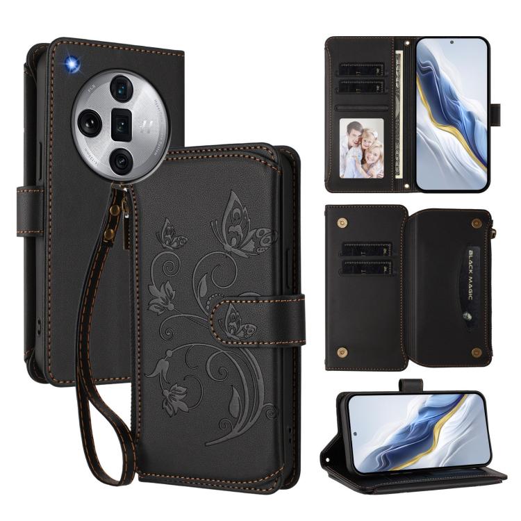 Butterfly Love Flower Multi-card Zipper Wallet Leather Phone Case, For OPPO Reno11 5G Global, For OPPO Reno11 Pro 5G Global, For OPPO Find X7 Ultra, For OPPO A18 4G Global / A38 4G, For OPPO Reno9 A, For OPPO A58 4G Global                              ...
