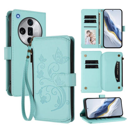 Butterfly Love Flower Multi-card Zipper Wallet Leather Phone Case, For OPPO Reno11 5G Global, For OPPO Reno11 Pro 5G Global, For OPPO Find X7 Ultra, For OPPO A18 4G Global / A38 4G, For OPPO Reno9 A, For OPPO A58 4G Global                              ...
