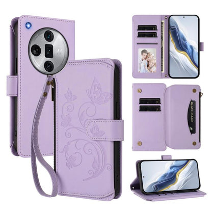 Butterfly Love Flower Multi-card Zipper Wallet Leather Phone Case, For OPPO Reno11 5G Global, For OPPO Reno11 Pro 5G Global, For OPPO Find X7 Ultra, For OPPO A18 4G Global / A38 4G, For OPPO Reno9 A, For OPPO A58 4G Global                              ...
