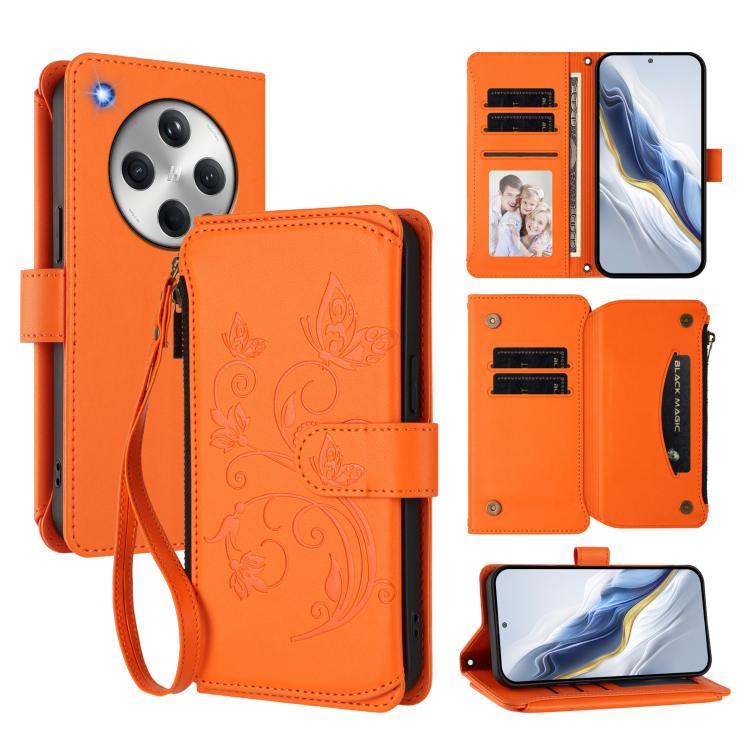 Butterfly Love Flower Multi-card Zipper Wallet Leather Phone Case, For OPPO Reno13 F 5G Global / 4G India, For OPPO A3x / A3 / A60 5G Global, For OPPO Find X8 5G, For OPPO A80 5G EU / K12x 5G Global, For OPPO Reno12 F 5G / 4G                           ...