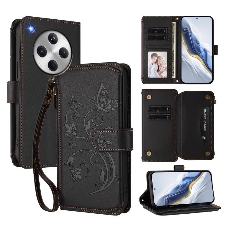 Butterfly Love Flower Multi-card Zipper Wallet Leather Phone Case, For OPPO Reno13 F 5G Global / 4G India, For OPPO A3x / A3 / A60 5G Global, For OPPO Find X8 5G, For OPPO A80 5G EU / K12x 5G Global, For OPPO Reno12 F 5G / 4G                           ...