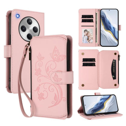 Butterfly Love Flower Multi-card Zipper Wallet Leather Phone Case, For OPPO Reno13 F 5G Global / 4G India, For OPPO A3x / A3 / A60 5G Global, For OPPO Find X8 5G, For OPPO A80 5G EU / K12x 5G Global, For OPPO Reno12 F 5G / 4G                           ...
