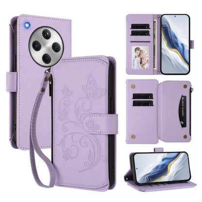 Butterfly Love Flower Multi-card Zipper Wallet Leather Phone Case, For OPPO Reno13 F 5G Global / 4G India, For OPPO A3x / A3 / A60 5G Global, For OPPO Find X8 5G, For OPPO A80 5G EU / K12x 5G Global, For OPPO Reno12 F 5G / 4G                           ...