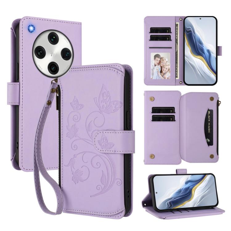 Butterfly Love Flower Multi-card Zipper Wallet Leather Phone Case, For OPPO Reno11 5G Global, For OPPO Reno11 Pro 5G Global, For OPPO Find X7 Ultra, For OPPO A18 4G Global / A38 4G, For OPPO Reno9 A, For OPPO A58 4G Global                              ...