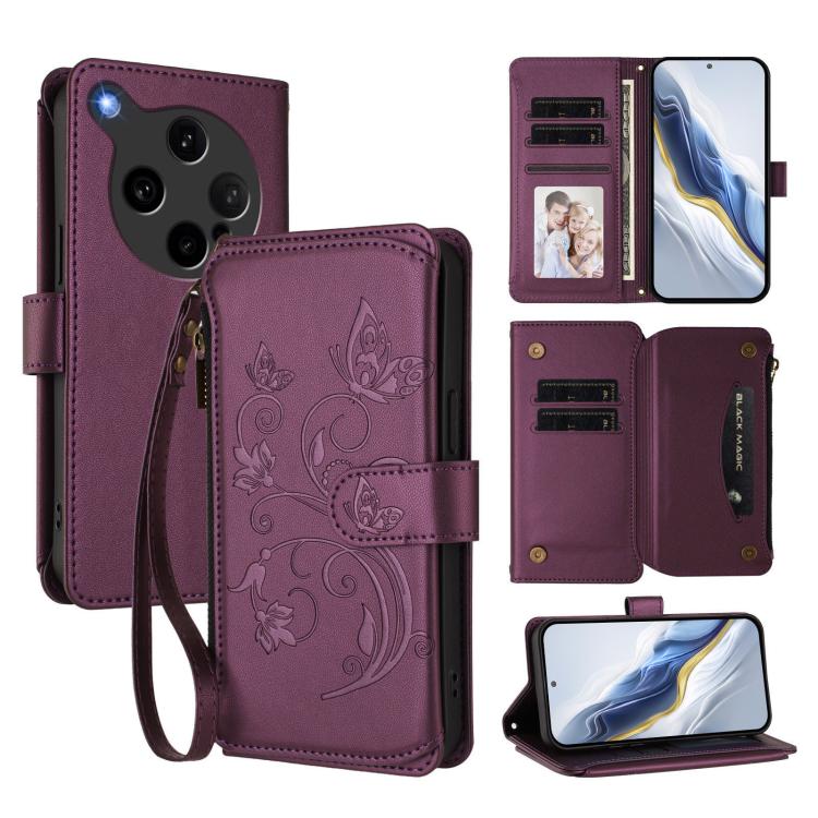 Butterfly Love Flower Multi-card Zipper Wallet Leather Phone Case, For OPPO A5x 5G / 4G Global, For OPPO A5 5G / A3 Pro 5G Global, For OPPO Reno14 Pro 5G, For OPPO Find X8s+ 5G, For OPPO Find X8s 5G, For OPPO Find X8 Ultra 5G                           ...