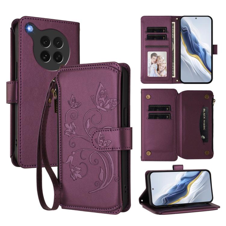 Butterfly Love Flower Multi-card Zipper Wallet Leather Phone Case, For OPPO A5x 5G / 4G Global, For OPPO A5 5G / A3 Pro 5G Global, For OPPO Reno14 Pro 5G, For OPPO Find X8s+ 5G, For OPPO Find X8s 5G, For OPPO Find X8 Ultra 5G                           ...