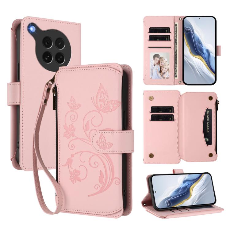 Butterfly Love Flower Multi-card Zipper Wallet Leather Phone Case, For OPPO A5x 5G / 4G Global, For OPPO A5 5G / A3 Pro 5G Global, For OPPO Reno14 Pro 5G, For OPPO Find X8s+ 5G, For OPPO Find X8s 5G, For OPPO Find X8 Ultra 5G                           ...