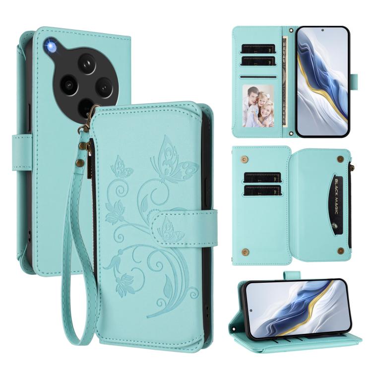 Butterfly Love Flower Multi-card Zipper Wallet Leather Phone Case, For OPPO A5x 5G / 4G Global, For OPPO A5 5G / A3 Pro 5G Global, For OPPO Reno14 Pro 5G, For OPPO Find X8s+ 5G, For OPPO Find X8s 5G, For OPPO Find X8 Ultra 5G                           ...