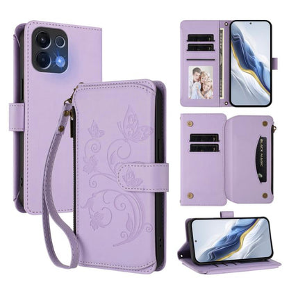 Butterfly Love Flower Multi-card Zipper Wallet Leather Phone Case, For OPPO Reno16 F 5G / FS 5G, For OPPO Reno16 Pro 5G Global, For OPPO Find X9s Pro 5G, For OPPO Find X9 Ultra, For OPPO Find X9, For OPPO A6 GT 5G, For OPPO Find X9 Pro, For OPPO K13 In...