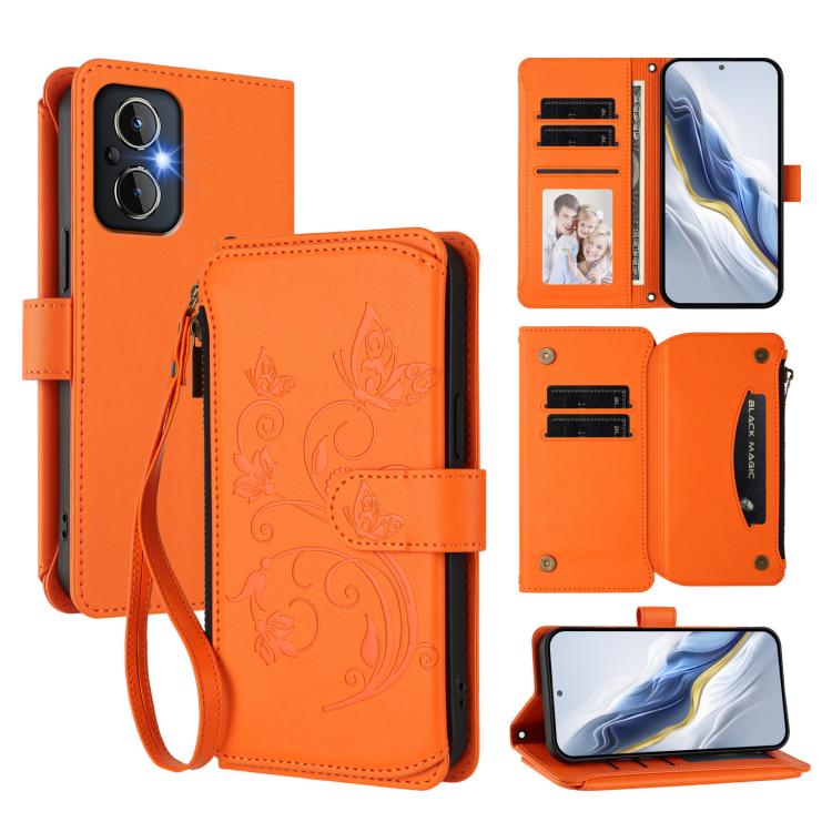 Butterfly Love Flower Multi-card Zipper Wallet Leather Phone Case, For OPPO Reno8 T 4G Global, For OPPO Find X6 Pro 5G, For OPPO Find X6 5G, For OPPO Reno8 T 5G Global /  A1 Pro 5G, For OPPO Reno8 4G / Reno7 4G Global, For OPPO A57 / A77 / A57s 4G Glob...
