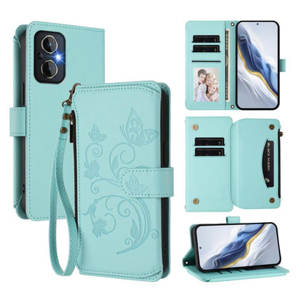 Butterfly Love Flower Multi-card Zipper Wallet Leather Phone Case, For OPPO Reno8 T 4G Global, For OPPO Find X6 Pro 5G, For OPPO Find X6 5G, For OPPO Reno8 T 5G Global /  A1 Pro 5G, For OPPO Reno8 4G / Reno7 4G Global, For OPPO A57 / A77 / A57s 4G Glob...