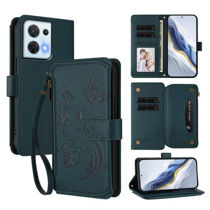 Butterfly Love Flower Multi-card Zipper Wallet Leather Phone Case, For OPPO Reno8 T 4G Global, For OPPO Find X6 Pro 5G, For OPPO Find X6 5G, For OPPO Reno8 T 5G Global /  A1 Pro 5G, For OPPO Reno8 4G / Reno7 4G Global, For OPPO A57 / A77 / A57s 4G Glob...