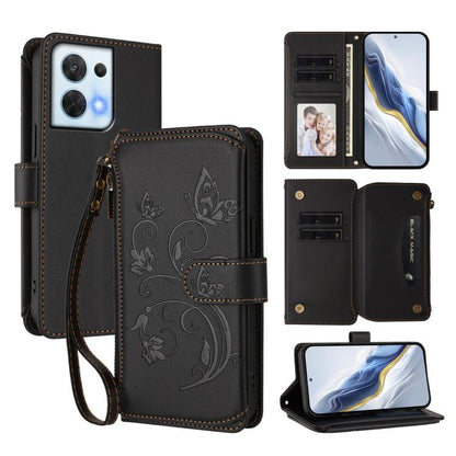 Butterfly Love Flower Multi-card Zipper Wallet Leather Phone Case, For OPPO Reno8 T 4G Global, For OPPO Find X6 Pro 5G, For OPPO Find X6 5G, For OPPO Reno8 T 5G Global /  A1 Pro 5G, For OPPO Reno8 4G / Reno7 4G Global, For OPPO A57 / A77 / A57s 4G Glob...