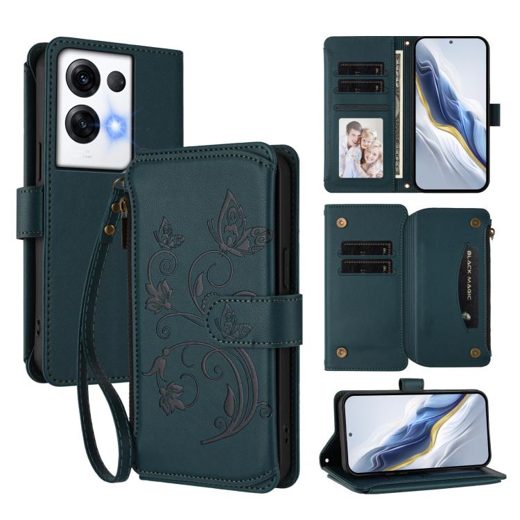 Butterfly Love Flower Multi-card Zipper Wallet Leather Phone Case, For OPPO Reno8 T 4G Global, For OPPO Find X6 Pro 5G, For OPPO Find X6 5G, For OPPO Reno8 T 5G Global /  A1 Pro 5G, For OPPO Reno8 4G / Reno7 4G Global, For OPPO A57 / A77 / A57s 4G Glob...