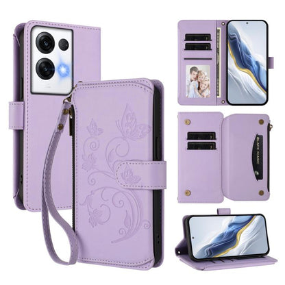Butterfly Love Flower Multi-card Zipper Wallet Leather Phone Case, For OPPO Reno8 T 4G Global, For OPPO Find X6 Pro 5G, For OPPO Find X6 5G, For OPPO Reno8 T 5G Global /  A1 Pro 5G, For OPPO Reno8 4G / Reno7 4G Global, For OPPO A57 / A77 / A57s 4G Glob...