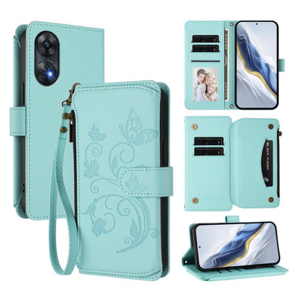 Butterfly Love Flower Multi-card Zipper Wallet Leather Phone Case, For OPPO Reno8 T 4G Global, For OPPO Find X6 Pro 5G, For OPPO Find X6 5G, For OPPO Reno8 T 5G Global /  A1 Pro 5G, For OPPO Reno8 4G / Reno7 4G Global, For OPPO A57 / A77 / A57s 4G Glob...