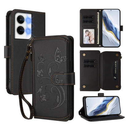 Butterfly Love Flower Multi-card Zipper Wallet Leather Phone Case, For OPPO Reno8 T 4G Global, For OPPO Find X6 Pro 5G, For OPPO Find X6 5G, For OPPO Reno8 T 5G Global /  A1 Pro 5G, For OPPO Reno8 4G / Reno7 4G Global, For OPPO A57 / A77 / A57s 4G Glob...