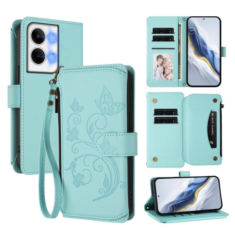 Butterfly Love Flower Multi-card Zipper Wallet Leather Phone Case, For OPPO Reno8 T 4G Global, For OPPO Find X6 Pro 5G, For OPPO Find X6 5G, For OPPO Reno8 T 5G Global /  A1 Pro 5G, For OPPO Reno8 4G / Reno7 4G Global, For OPPO A57 / A77 / A57s 4G Glob...