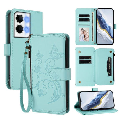 Butterfly Love Flower Multi-card Zipper Wallet Leather Phone Case, For OPPO Reno8 T 4G Global, For OPPO Find X6 Pro 5G, For OPPO Find X6 5G, For OPPO Reno8 T 5G Global /  A1 Pro 5G, For OPPO Reno8 4G / Reno7 4G Global, For OPPO A57 / A77 / A57s 4G Glob...
