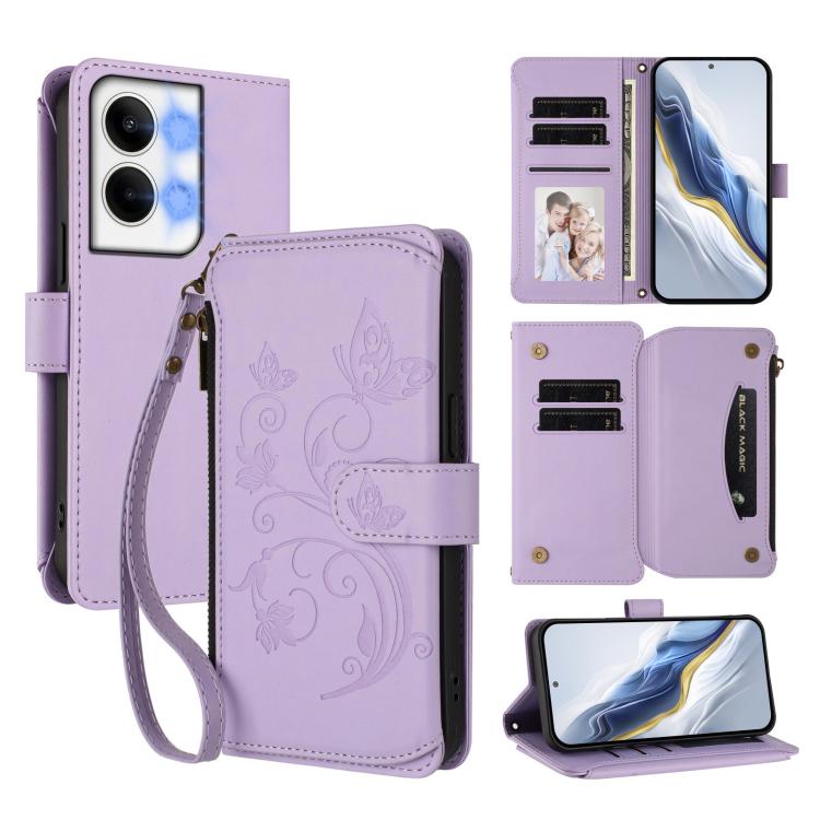 Butterfly Love Flower Multi-card Zipper Wallet Leather Phone Case, For OPPO Reno8 T 4G Global, For OPPO Find X6 Pro 5G, For OPPO Find X6 5G, For OPPO Reno8 T 5G Global /  A1 Pro 5G, For OPPO Reno8 4G / Reno7 4G Global, For OPPO A57 / A77 / A57s 4G Glob...