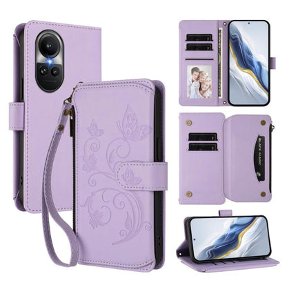 Butterfly Love Flower Multi-card Zipper Wallet Leather Phone Case, For OPPO Reno11 5G Global, For OPPO Reno11 Pro 5G Global, For OPPO Find X7 Ultra, For OPPO A18 4G Global / A38 4G, For OPPO Reno9 A, For OPPO A58 4G Global                              ...