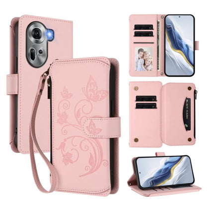 Butterfly Love Flower Multi-card Zipper Wallet Leather Phone Case, For OPPO Reno11 5G Global, For OPPO Reno11 Pro 5G Global, For OPPO Find X7 Ultra, For OPPO A18 4G Global / A38 4G, For OPPO Reno9 A, For OPPO A58 4G Global                              ...