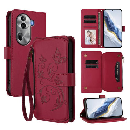 Butterfly Love Flower Multi-card Zipper Wallet Leather Phone Case, For OPPO Reno11 5G Global, For OPPO Reno11 Pro 5G Global, For OPPO Find X7 Ultra, For OPPO A18 4G Global / A38 4G, For OPPO Reno9 A, For OPPO A58 4G Global                              ...