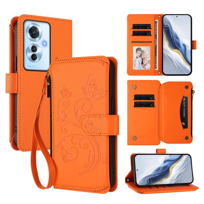 Butterfly Love Flower Multi-card Zipper Wallet Leather Phone Case, For OPPO Reno13 F 5G Global / 4G India, For OPPO A3x / A3 / A60 5G Global, For OPPO Find X8 5G, For OPPO A80 5G EU / K12x 5G Global, For OPPO Reno12 F 5G / 4G                           ...