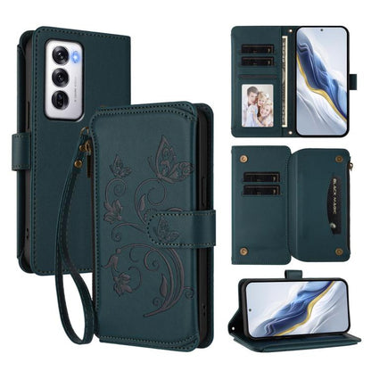 Butterfly Love Flower Multi-card Zipper Wallet Leather Phone Case, For OPPO Reno13 F 5G Global / 4G India, For OPPO A3x / A3 / A60 5G Global, For OPPO Find X8 5G, For OPPO A80 5G EU / K12x 5G Global, For OPPO Reno12 F 5G / 4G                           ...