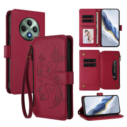 Butterfly Love Flower Multi-card Zipper Wallet Leather Phone Case, For OPPO Reno13 F 5G Global / 4G India, For OPPO A3x / A3 / A60 5G Global, For OPPO Find X8 5G, For OPPO A80 5G EU / K12x 5G Global, For OPPO Reno12 F 5G / 4G                           ...