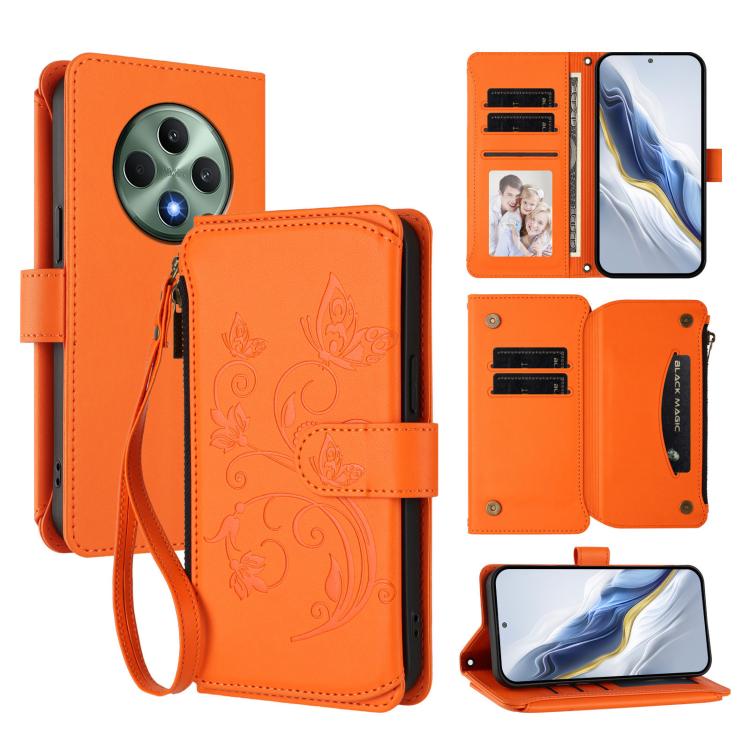 Butterfly Love Flower Multi-card Zipper Wallet Leather Phone Case, For OPPO Reno13 F 5G Global / 4G India, For OPPO A3x / A3 / A60 5G Global, For OPPO Find X8 5G, For OPPO A80 5G EU / K12x 5G Global, For OPPO Reno12 F 5G / 4G                           ...