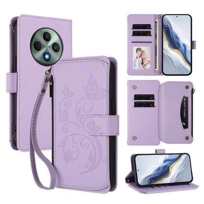 Butterfly Love Flower Multi-card Zipper Wallet Leather Phone Case, For OPPO Reno13 F 5G Global / 4G India, For OPPO A3x / A3 / A60 5G Global, For OPPO Find X8 5G, For OPPO A80 5G EU / K12x 5G Global, For OPPO Reno12 F 5G / 4G                           ...