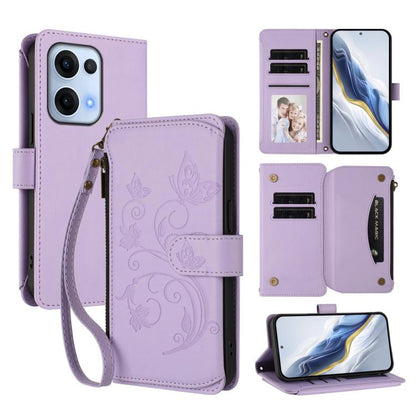 Butterfly Love Flower Multi-card Zipper Wallet Leather Phone Case, For OPPO A5x 5G / 4G Global, For OPPO A5 5G / A3 Pro 5G Global, For OPPO Reno14 Pro 5G, For OPPO Find X8s+ 5G, For OPPO Find X8s 5G, For OPPO Find X8 Ultra 5G                           ...