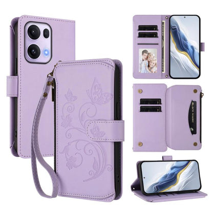 Butterfly Love Flower Multi-card Zipper Wallet Leather Phone Case, For OPPO A5x 5G / 4G Global, For OPPO A5 5G / A3 Pro 5G Global, For OPPO Reno14 Pro 5G, For OPPO Find X8s+ 5G, For OPPO Find X8s 5G, For OPPO Find X8 Ultra 5G                           ...