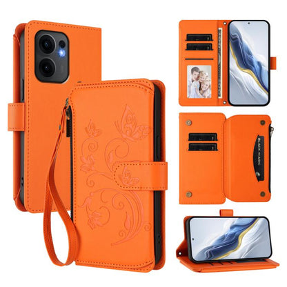 Butterfly Love Flower Multi-card Zipper Wallet Leather Phone Case, For OPPO Reno13 F 5G Global / 4G India, For OPPO A3x / A3 / A60 5G Global, For OPPO Find X8 5G, For OPPO A80 5G EU / K12x 5G Global, For OPPO Reno12 F 5G / 4G                           ...