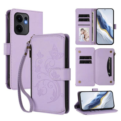 Butterfly Love Flower Multi-card Zipper Wallet Leather Phone Case, For OPPO Reno13 F 5G Global / 4G India, For OPPO A3x / A3 / A60 5G Global, For OPPO Find X8 5G, For OPPO A80 5G EU / K12x 5G Global, For OPPO Reno12 F 5G / 4G                           ...