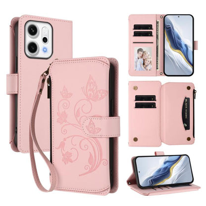 Butterfly Love Flower Multi-card Zipper Wallet Leather Phone Case, For OPPO Reno16 F 5G / FS 5G, For OPPO Reno16 Pro 5G Global, For OPPO Find X9s Pro 5G, For OPPO Find X9 Ultra, For OPPO Find X9, For OPPO A6 GT 5G, For OPPO Find X9 Pro, For OPPO K13 In...
