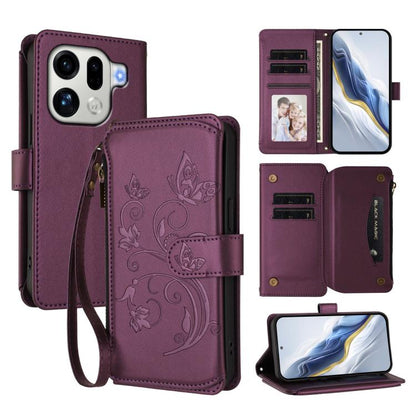 Butterfly Love Flower Multi-card Zipper Wallet Leather Phone Case, For OPPO Reno16 F 5G / FS 5G, For OPPO Reno16 Pro 5G Global, For OPPO Find X9s Pro 5G, For OPPO Find X9 Ultra, For OPPO Find X9, For OPPO A6 GT 5G, For OPPO Find X9 Pro, For OPPO K13 In...