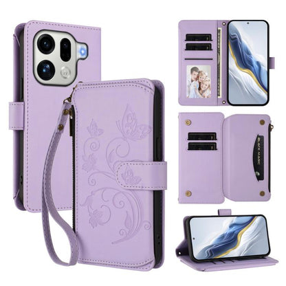 Butterfly Love Flower Multi-card Zipper Wallet Leather Phone Case, For OPPO Reno16 F 5G / FS 5G, For OPPO Reno16 Pro 5G Global, For OPPO Find X9s Pro 5G, For OPPO Find X9 Ultra, For OPPO Find X9, For OPPO A6 GT 5G, For OPPO Find X9 Pro, For OPPO K13 In...